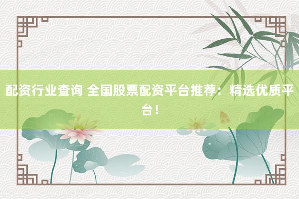 配资行业查询 全国股票配资平台推荐：精选优质平台！