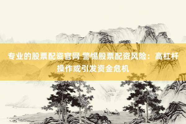专业的股票配资官网 警惕股票配资风险：高杠杆操作或引发资金危机