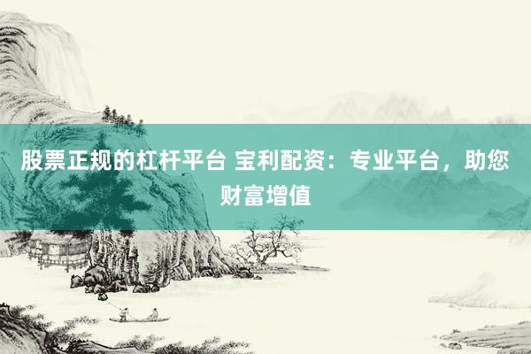 股票正规的杠杆平台 宝利配资：专业平台，助您财富增值