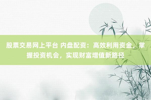 股票交易网上平台 内盘配资：高效利用资金，掌握投资机会，实现财富增值新路径