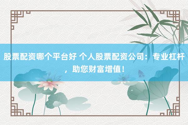 股票配资哪个平台好 个人股票配资公司：专业杠杆，助您财富增值！