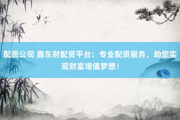 配资公司 鑫东财配资平台：专业配资服务，助您实现财富增值梦想！