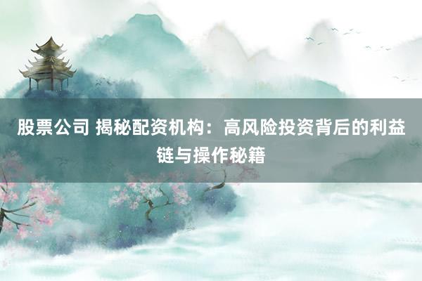 股票公司 揭秘配资机构：高风险投资背后的利益链与操作秘籍