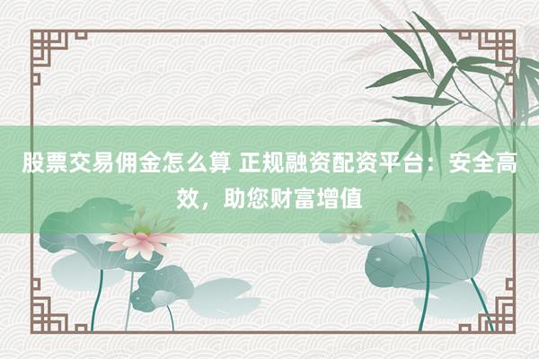 股票交易佣金怎么算 正规融资配资平台：安全高效，助您财富增值