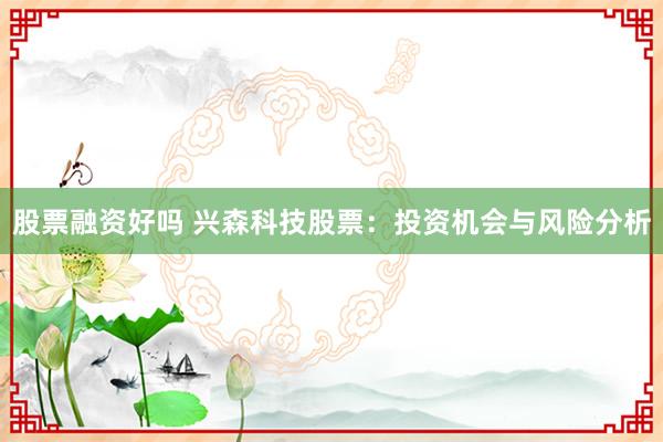 股票融资好吗 兴森科技股票：投资机会与风险分析