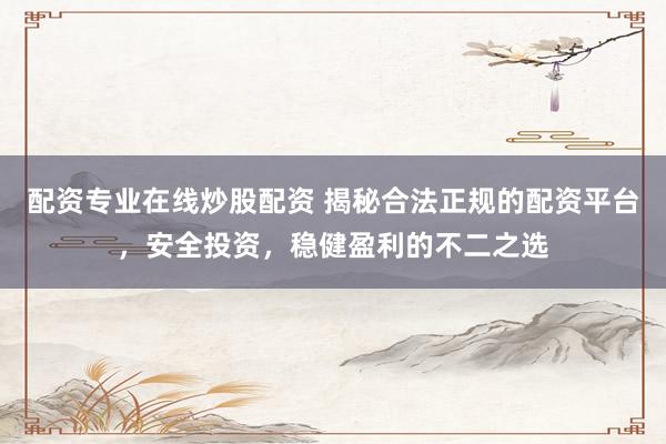 配资专业在线炒股配资 揭秘合法正规的配资平台,安全投资,稳健盈利的不二之选