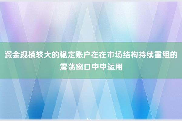 资金规模较大的稳定账户在在市场结构持续重组的震荡窗口中中运用