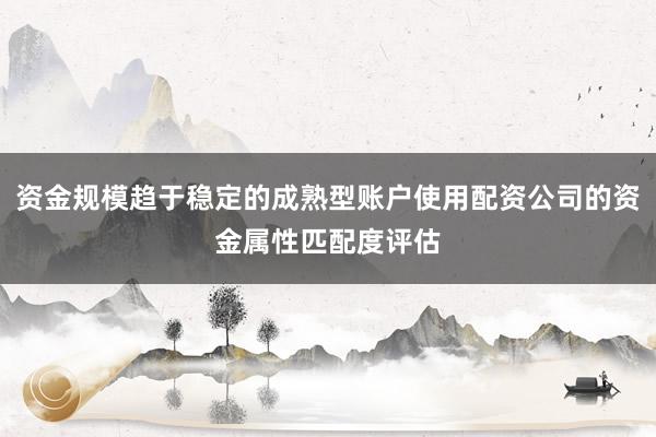 资金规模趋于稳定的成熟型账户使用配资公司的资金属性匹配度评估