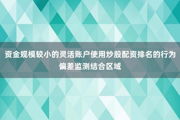 资金规模较小的灵活账户使用炒股配资排名的行为偏差监测结合区域
