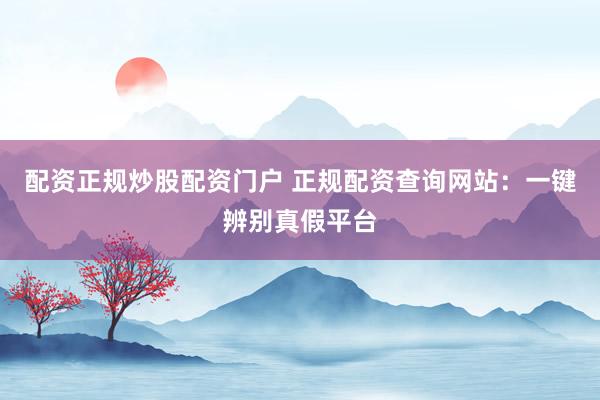 配资正规炒股配资门户 正规配资查询网站：一键辨别真假平台