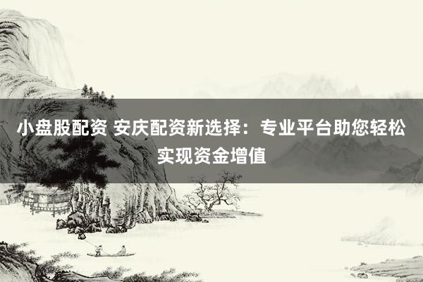 小盘股配资 安庆配资新选择：专业平台助您轻松实现资金增值